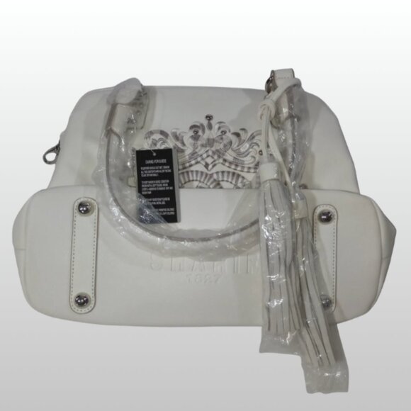 NWT Vintage ORIGINAL SHARIF Designer White Handbag Man-Made/Leather/Suede - Picture 3 of 11